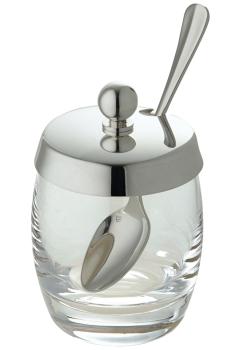 Mustard pot with spoon in silver plated - Ercuis